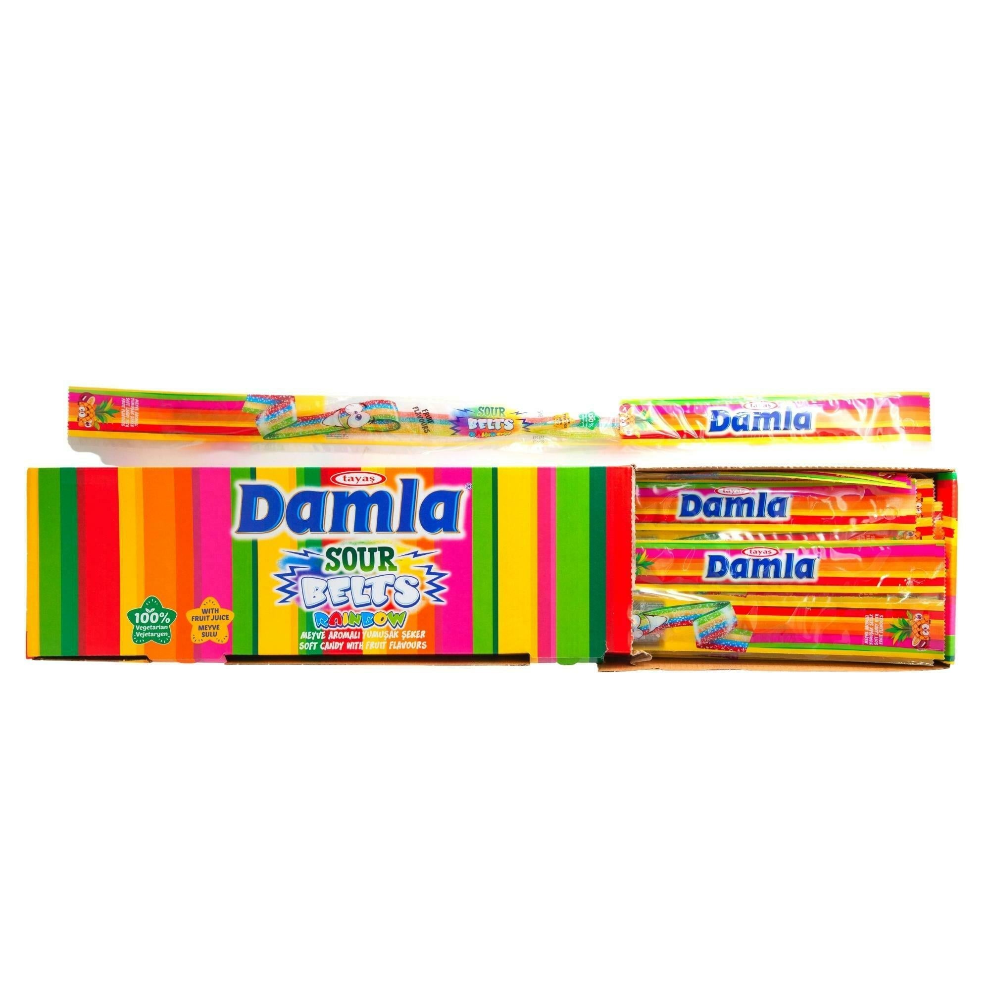 Damla Sour Belt Rainbow (15 Gr X 72 Pcs) - Aytac Foods
