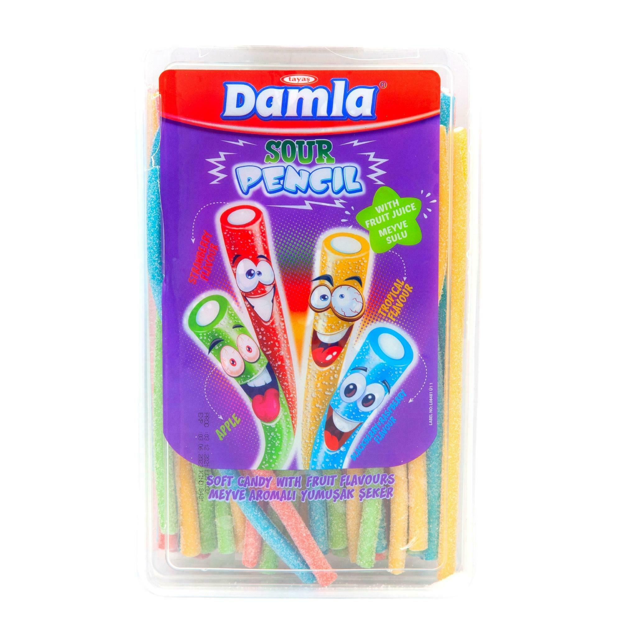 Damla Sour Licorice Pencil Assorted (1KG) - Aytac Foods