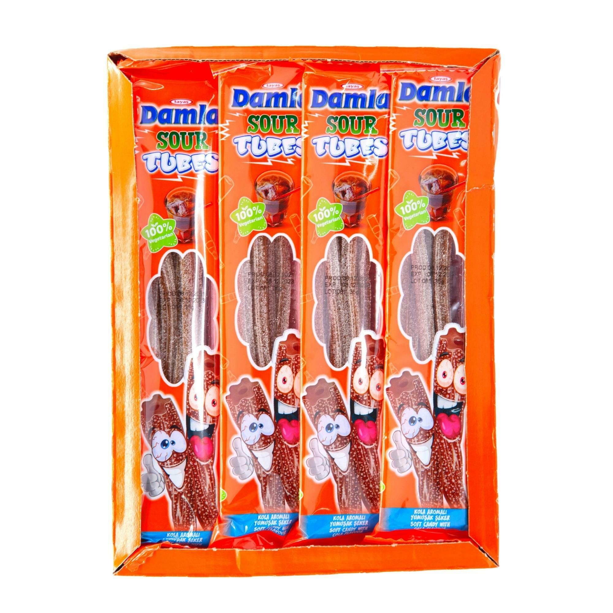 Damla Sour Licorice Tubes Cola (35 Gr X 24 Pcs) - Aytac Foods