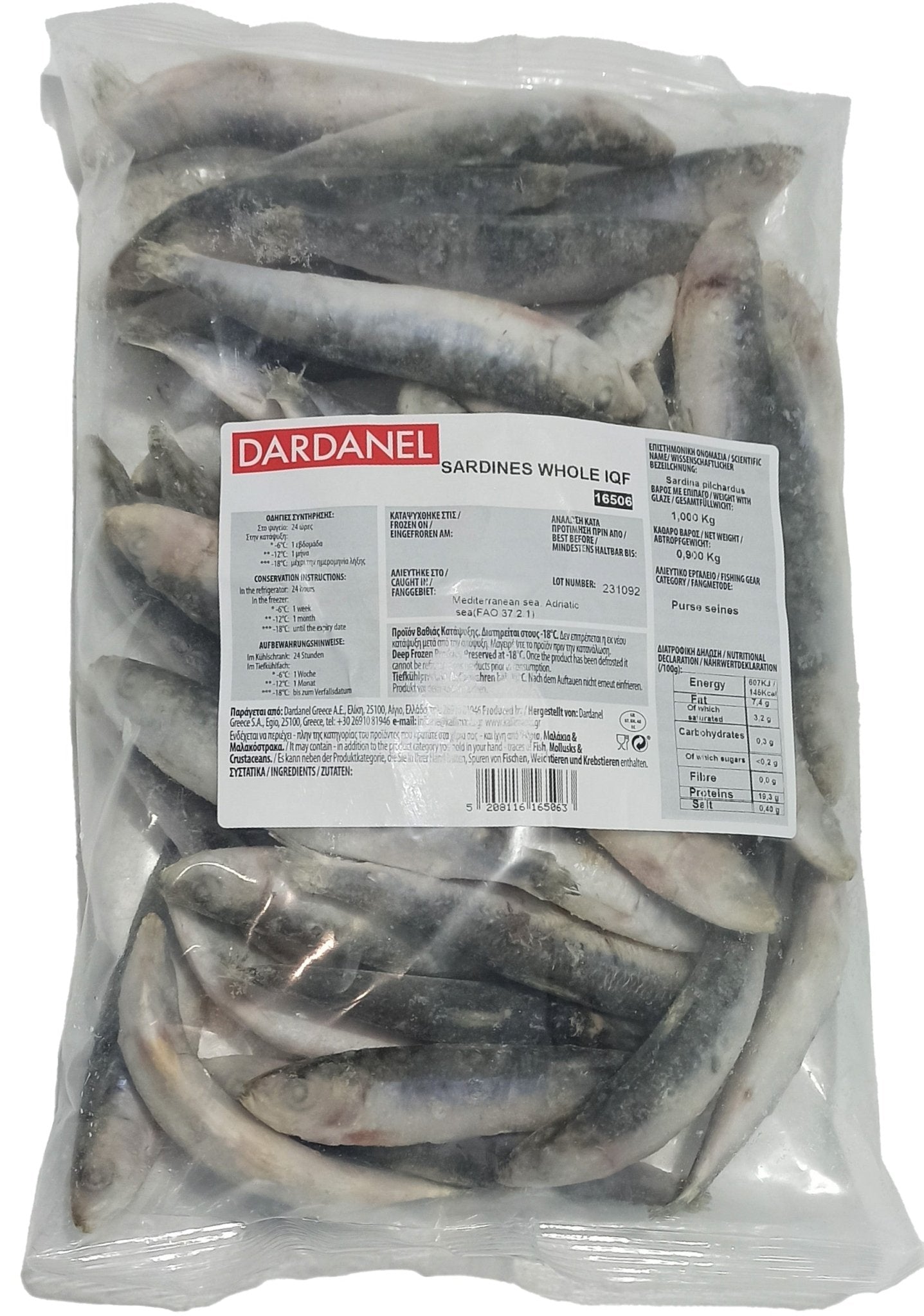 Dardanel Sardines Whole IQF (1KG) - Aytac Foods