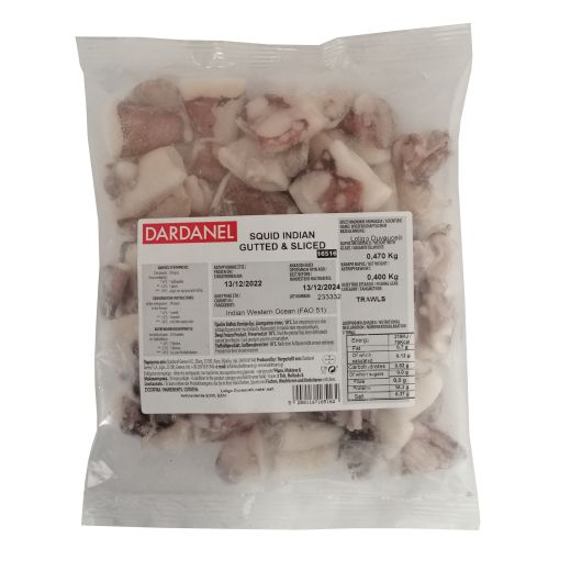 Dardanel Squid Ind. Gutted&Sliced Drl (470GR) - Aytac Foods