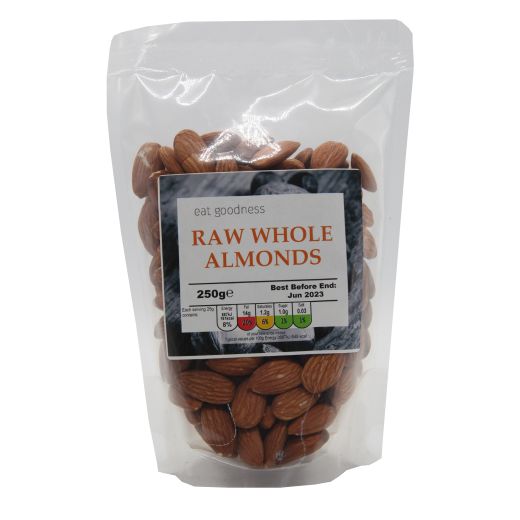 Eat Goodness Almonds Whole Raw - 250GR - Aytac Foods