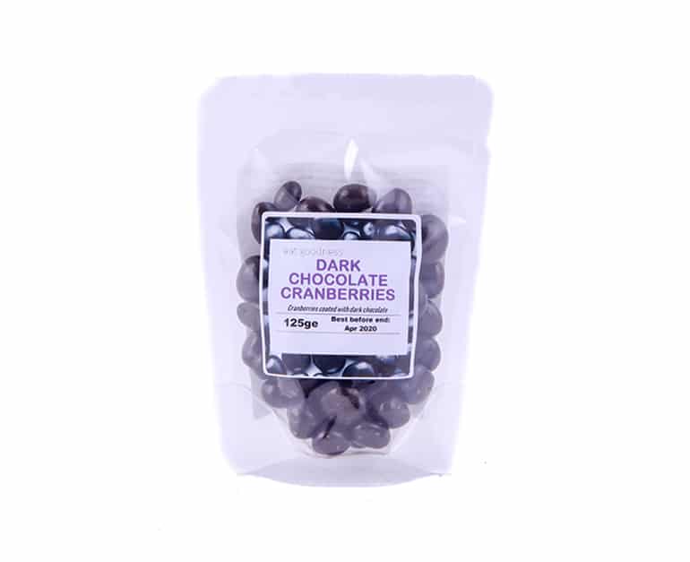 Eat Goodness Dark Chocolate Cranberries 125G - Aytac Foods