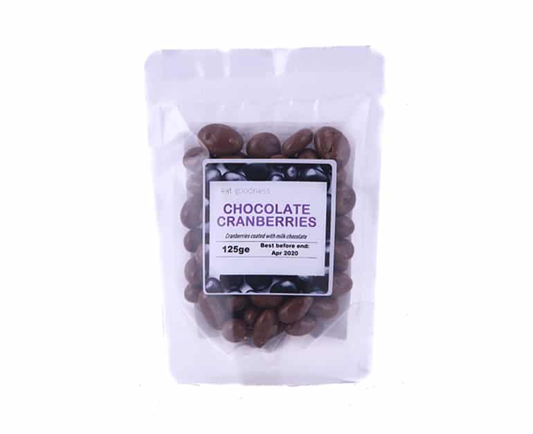 Eat Goodness Milk Chocolate Cranberries 125G - Aytac Foods