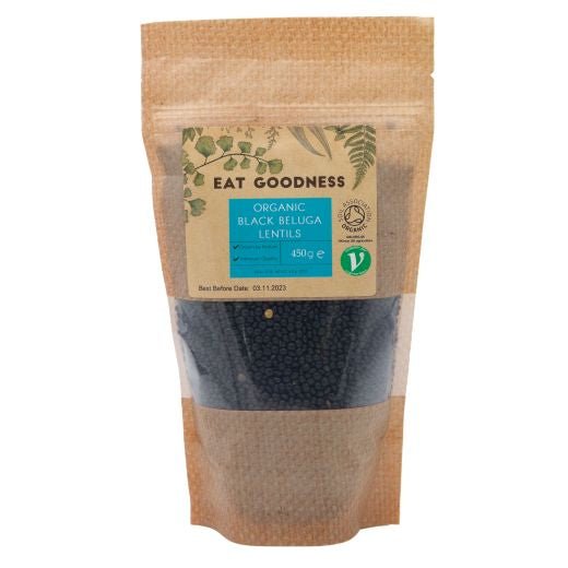 Eat Goodness Organic Black Beluga Lentils - 450GR - Aytac Foods