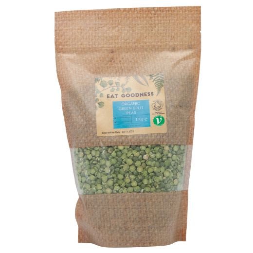 Eat Goodness Organic Green Peas Split - 1KG - Aytac Foods