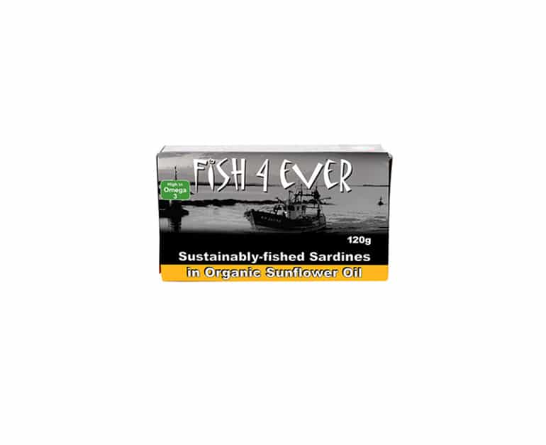 Fish 4 Ever Whole Sardines In Organic Sunflower Oil (120G) - Aytac Foods