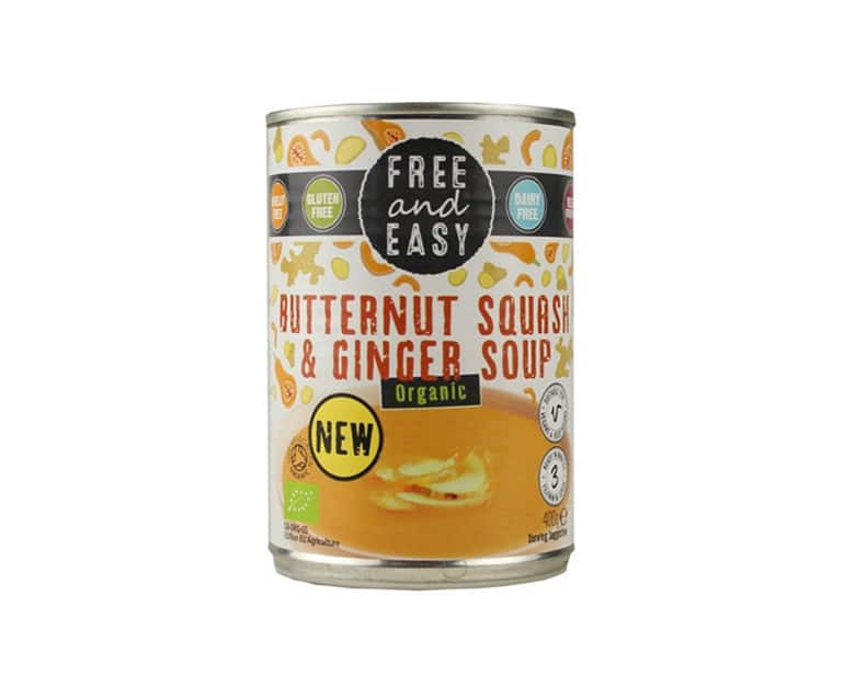 Free And Easy Organic Butternut Squash & Ginger Soup (400G) - Aytac Foods