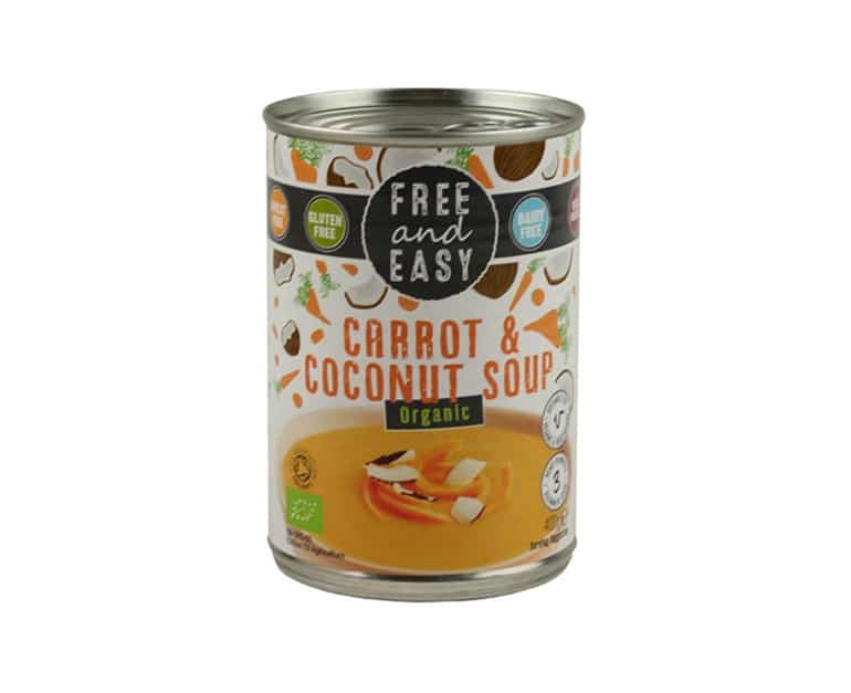 Free And Easy Organic Carrot & Coconut Soup (400G) - Aytac Foods