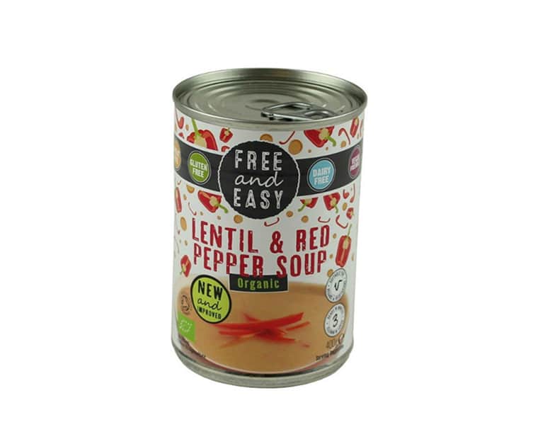 Free And Easy Organic Lentil & Red Pepper Soup (400G) - Aytac Foods