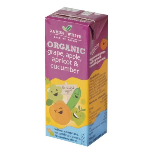James White Organic Grape Apple Apricot Cucumber - (3X200Ml) - Aytac Foods