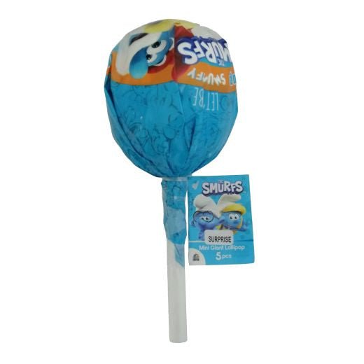 Jm Un Mini Giant Surprise Lollypop-Smurfs Surprise (30GR) - Aytac Foods
