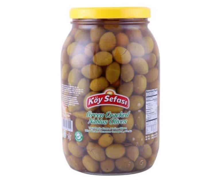 Koy Sefasi Green Cracked Nablus Olives 1.3Kg - Aytac Foods