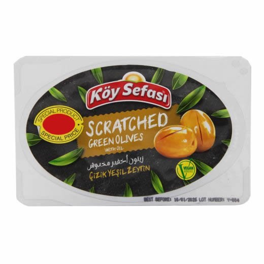 Koy Sefasi Green Olives Scratched (Cizik) (100G) - Aytac Foods