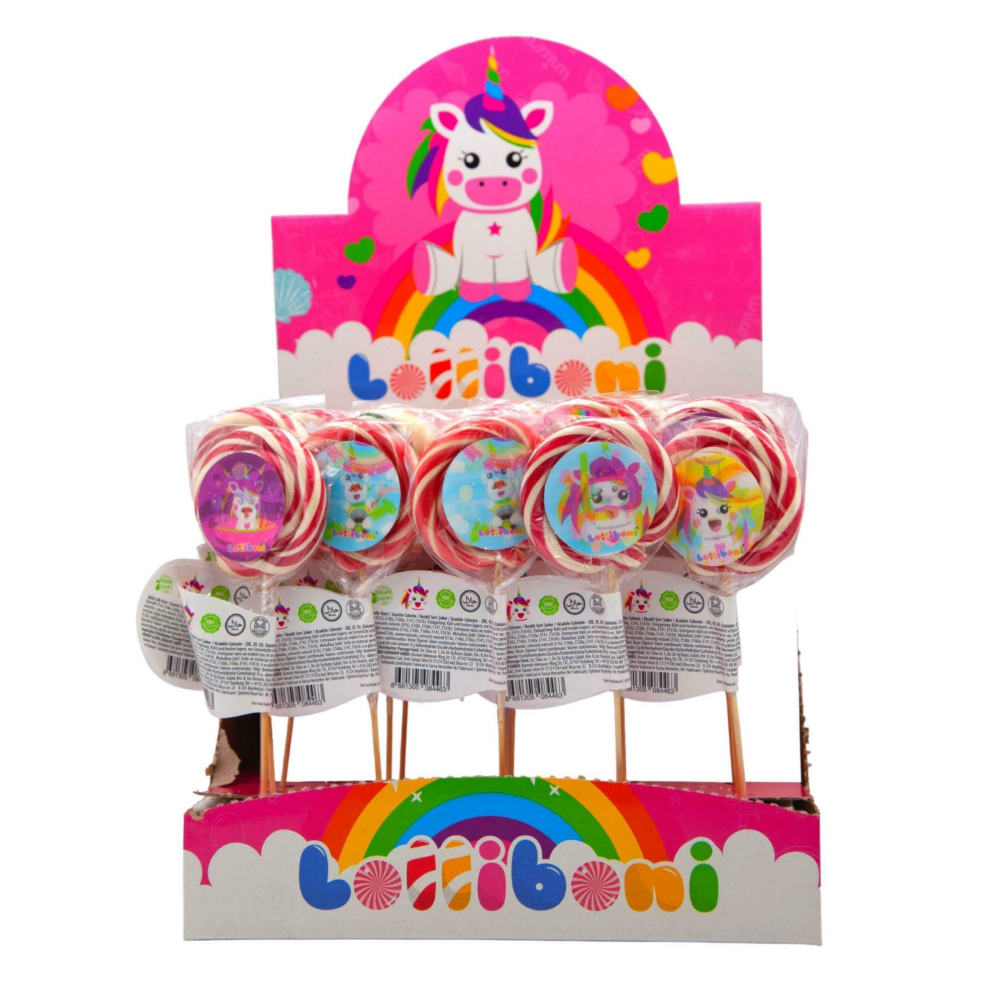 Lolliboni Unicorn Swirl Lollipop (30 Gr X 50 Pcs) - Aytac Foods
