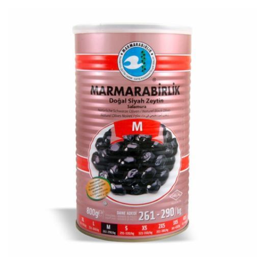Mar B. Dogal Black Olives Salamura (Pink) [ M ] [261-290] (800G) - Aytac Foods