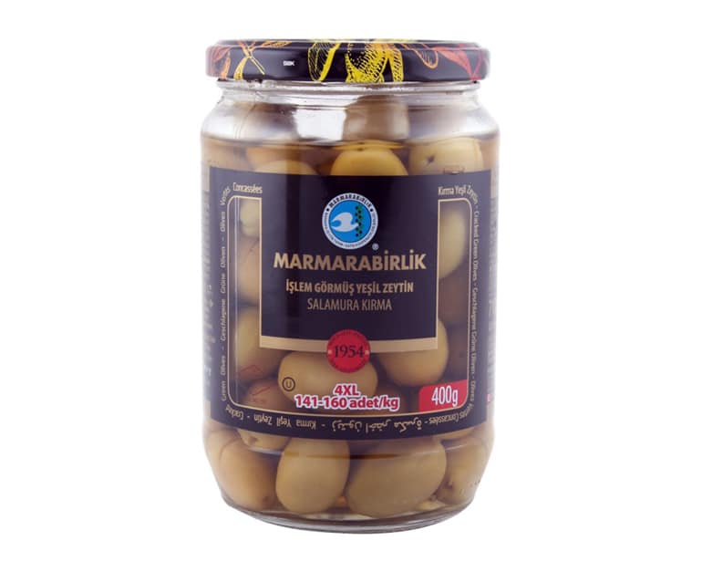 Marmara Birlik Cracked Green Olives Jar 141-160 (400G) - Aytac Foods