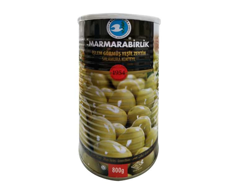 Marmara Birlik Gemlik Cocktail Green Olives 161-180 (800G) - Aytac Foods