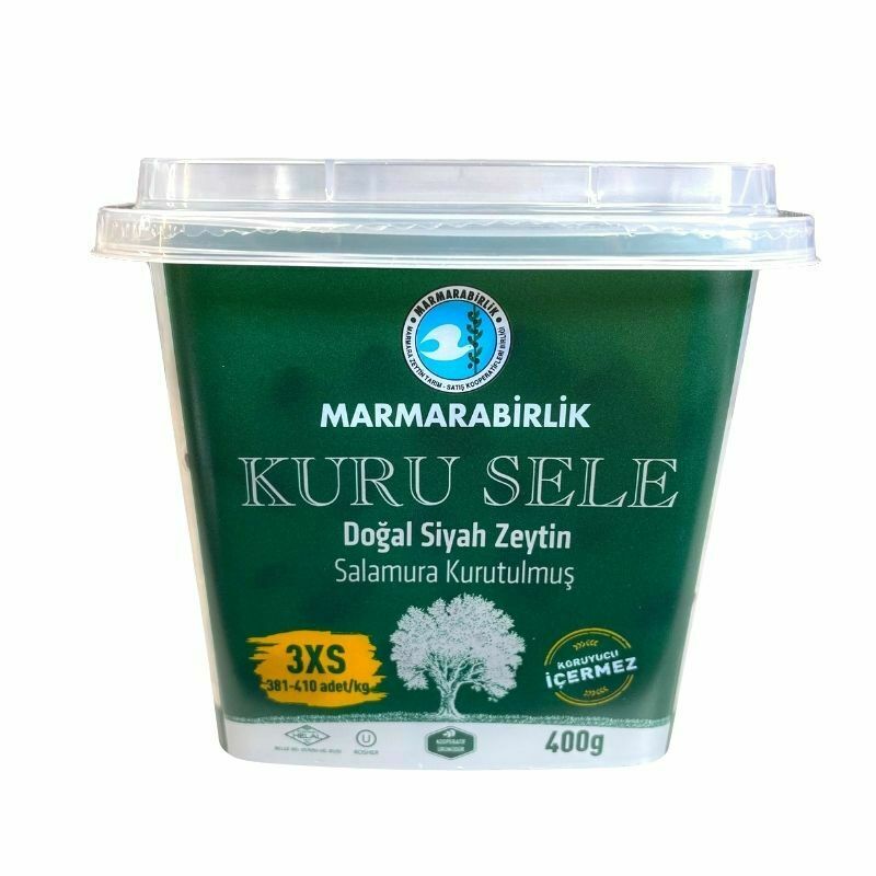 Marmara Birlik Kuru Sele Black Olives Green Pvc (400G) - Aytac Foods
