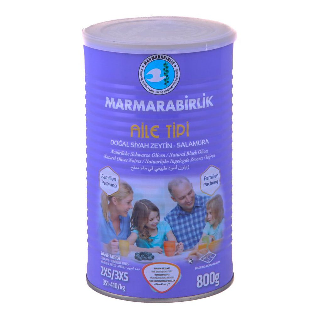 Marmara Birlik Natural Black Olives Familien (800G) - Aytac Foods
