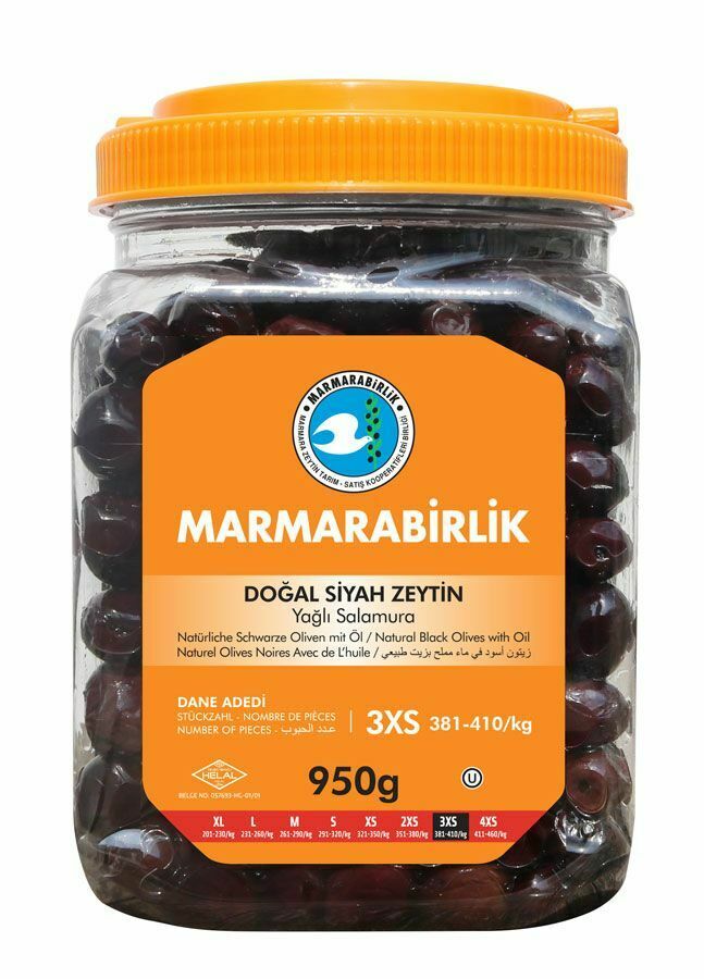 Marmara Birlik Yagli Salamura Black Olive (950G) - Aytac Foods