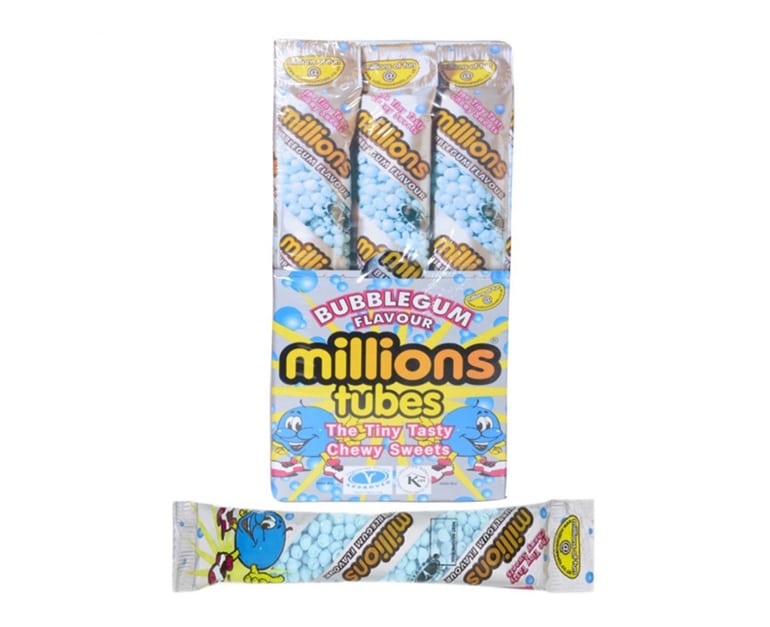 Millions Tube Bubblegum (65 gr X 12 pcs) - Aytac Foods