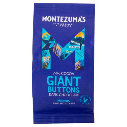 Montezuma's Dark Chocolate 74% Organic Giant Buttons Bag - 180Gr - Aytac Foods