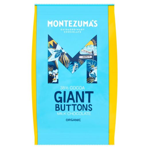 Montezuma's Milk Chocolate 37% Organic Giant Buttons Bag - 180Gr - Aytac Foods
