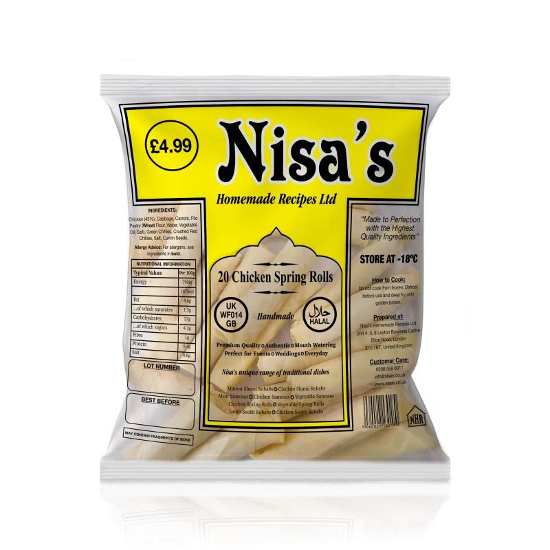 Nisa's Chicken Spring Roll (18 pcs) - Aytac Foods
