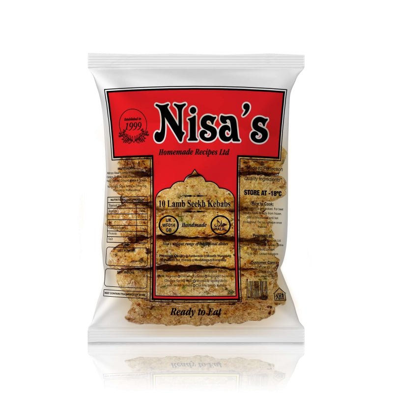 Nisa's Lamb Seekh Kebab (10pcs) - Aytac Foods