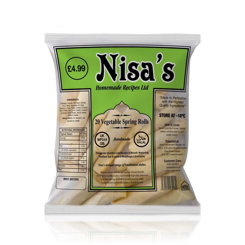 Nisa's Veg Spring Roll (18pcs) - Aytac Foods