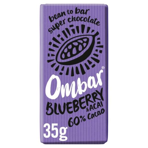 Ombar Blueberry & Acai Chocolate Bar - 35Gr - Aytac Foods