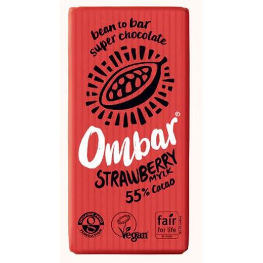 Ombar Strawberry Mylk Chocolate Bar - 35Gr - Aytac Foods