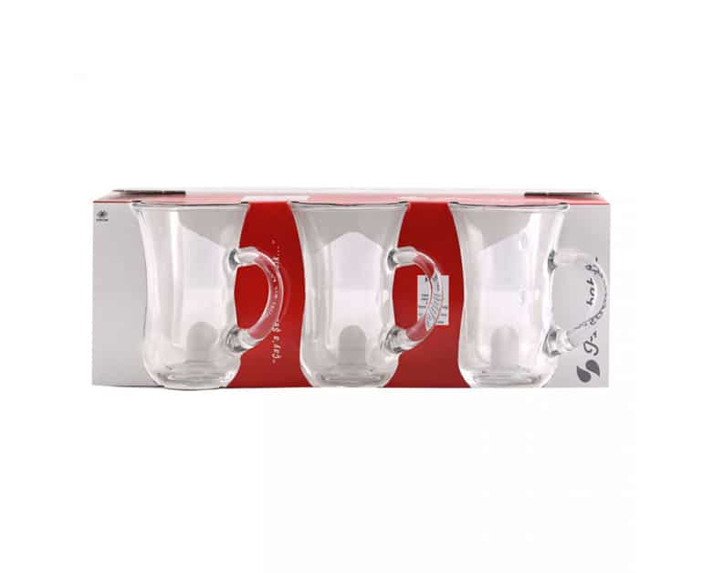 Pasabahce Keyif Nazarli Tea Glass With Handle (6 pcs) - Aytac Foods