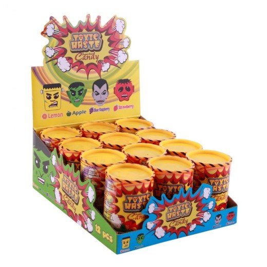 Pr Toxic Waste Super Hazardously Sour Candy (Yellow) (50G X 12PCS) - Aytac Foods