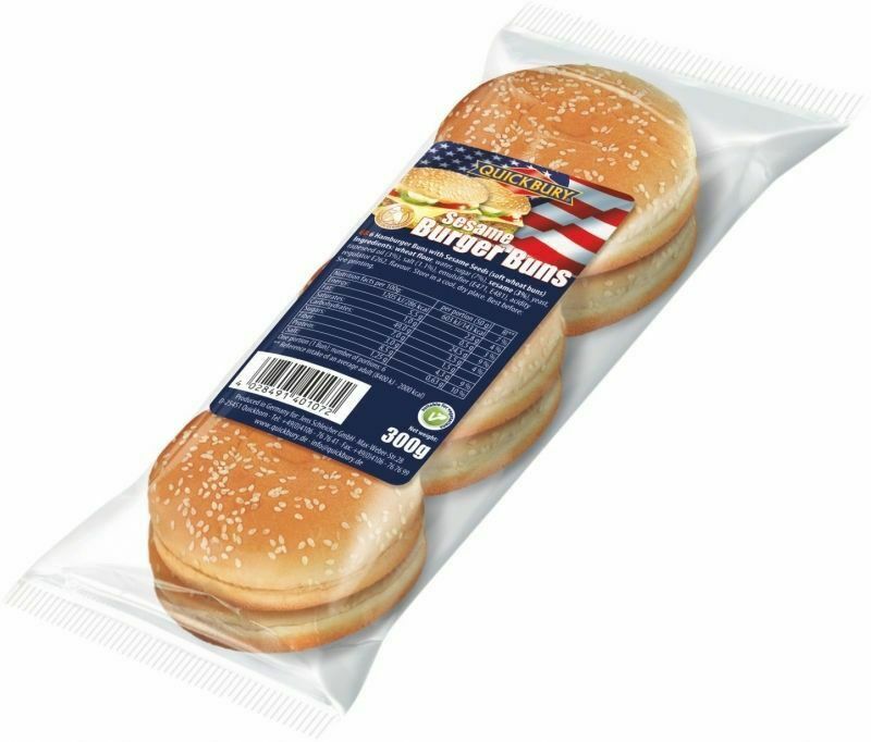 Quickbury Burger Buns Sesame (300G) - Aytac Foods