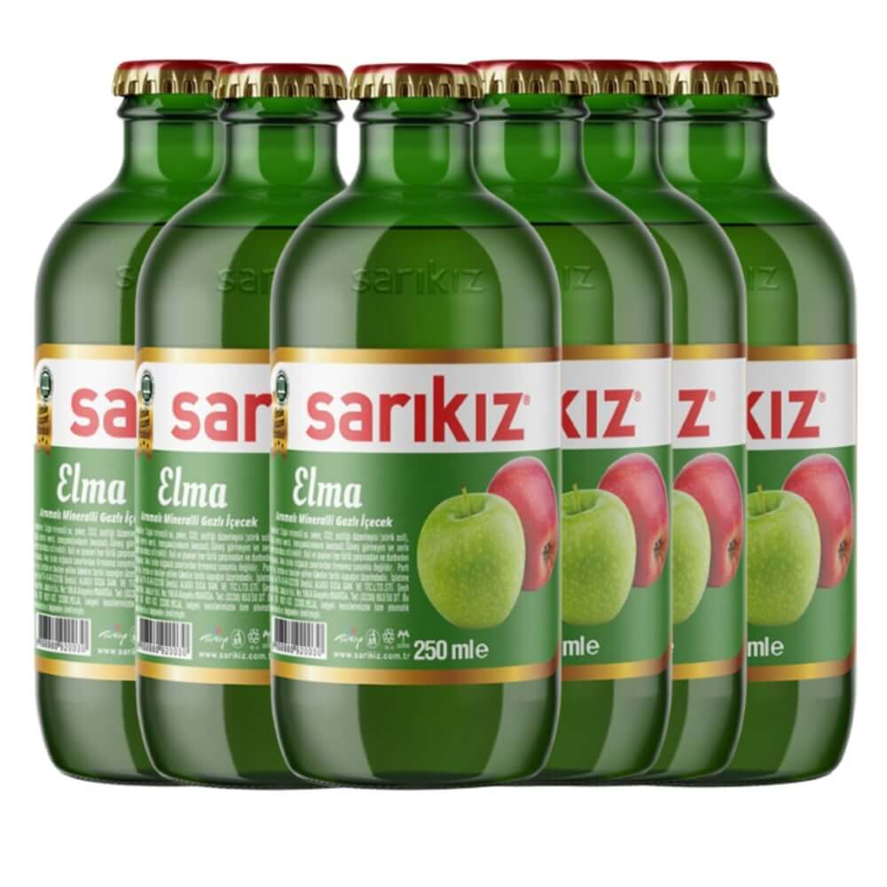 Sarikiz Apple Flavoured Mineral Water (250 ml x 6) - Aytac Foods