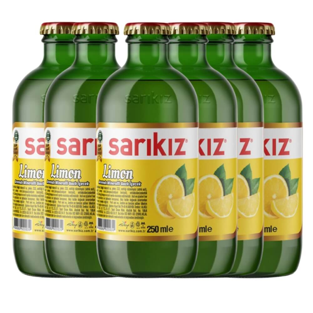 Sarikiz Lemon Flavoured Mineral Water (250 ml x 6) - Aytac Foods