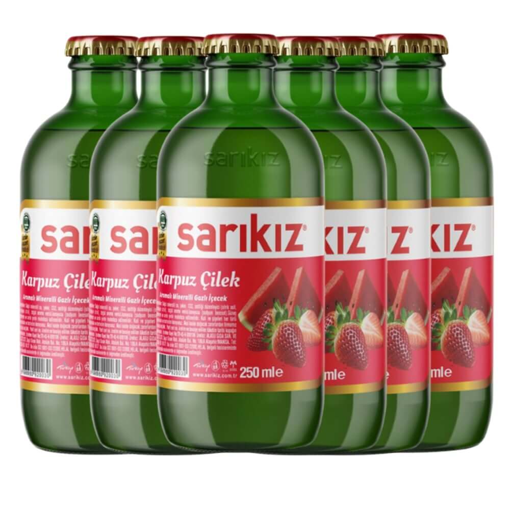 Sarikiz Melon Strawberry Flavoured Mineral Water (250 ml x 6) - Aytac Foods