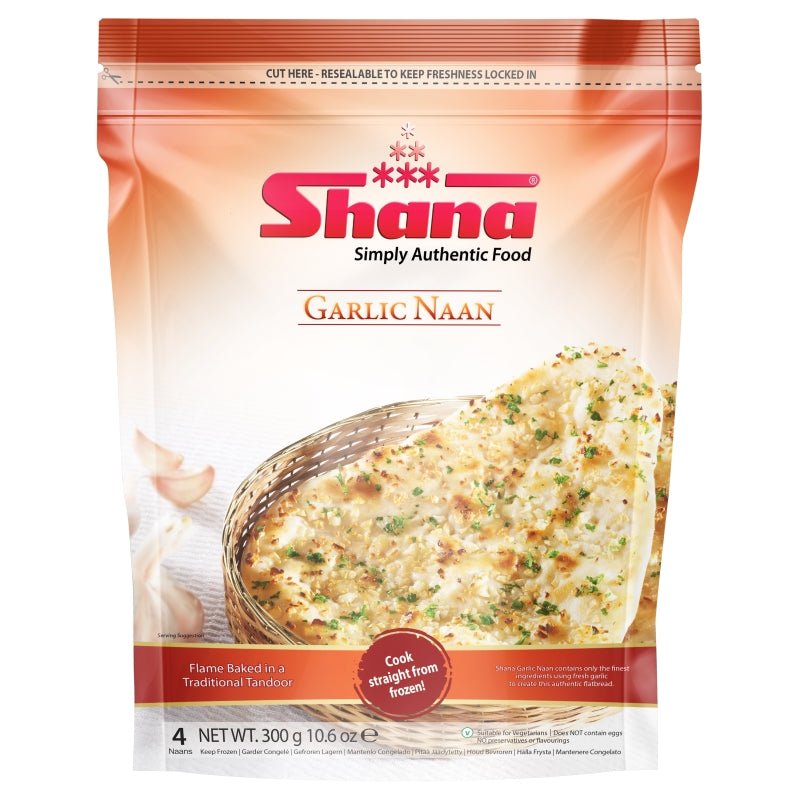 Shana Tandoori Naan Garlic (300G) - Aytac Foods