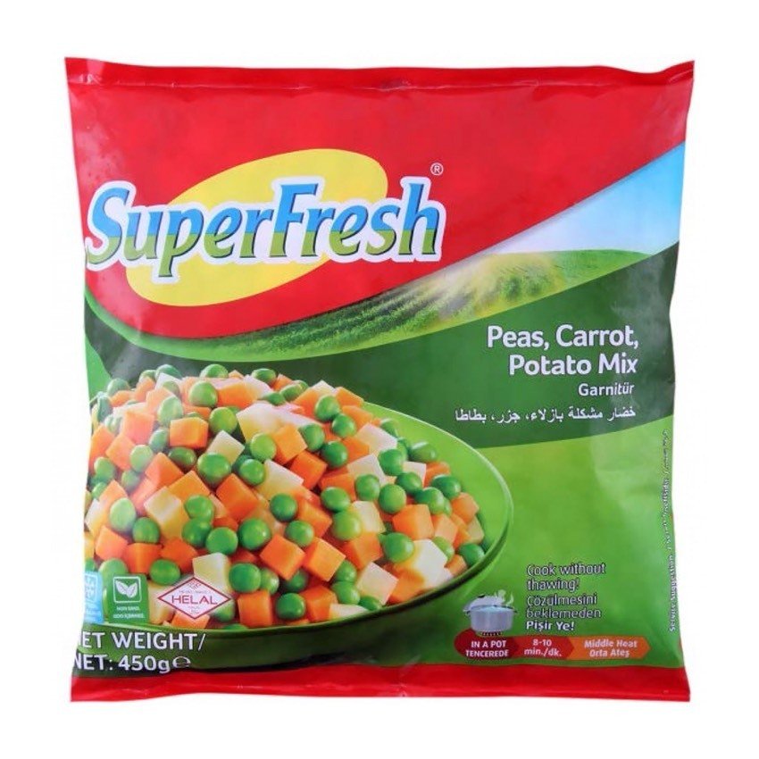 Superfresh Garnish Peas Carrot Potato Mix (450G) - Aytac Foods
