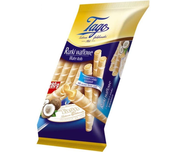 Tago Wafers Rolls With Coconut Flavour Cream (150G) - Aytac Foods