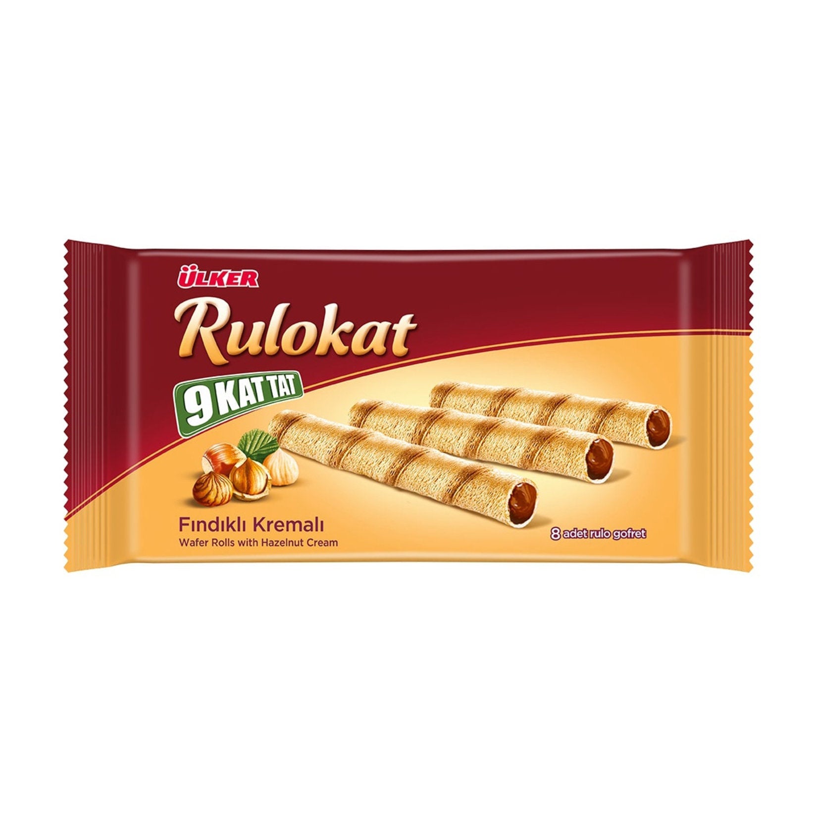 Ulker Rulokat findikli (Ulker Wafers Rolls with Hazelnut Cream)-42gr - Aytac Foods