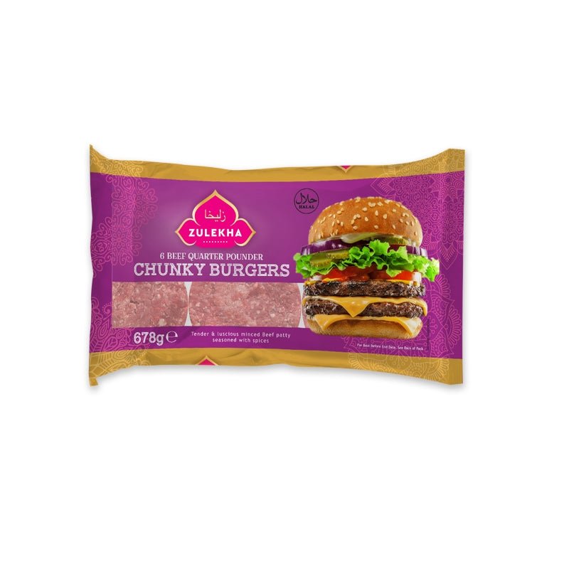 Zulekha Beef Quarter Pounders Burgers (678g) - Aytac Foods