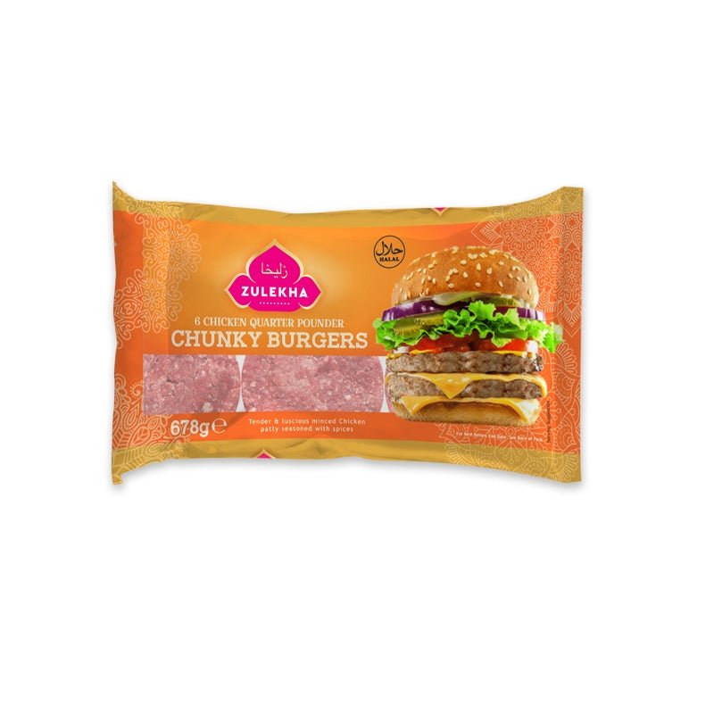 Zulekha Chicken Quarter Pounders Burgers (678g) - Aytac Foods