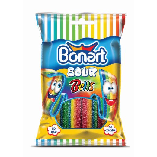 Bonart Licorice Sour Belts Candy (90Gx12)