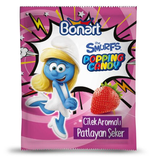 Bonart Smurfs  Popping Candy Strawberry Flavored (4Gx40)