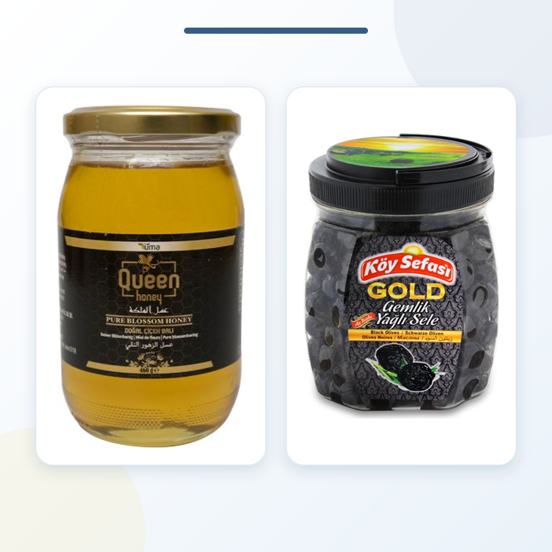 Queen Pure Blossom Honey & Koy Sefasi Gold Mega Black Olives Duo product bundle