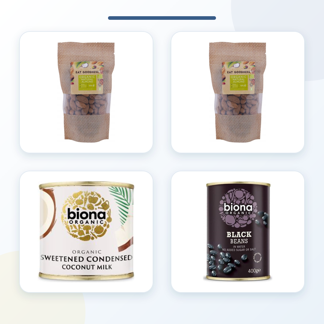 Healthy Organic Staples Bundle – Double Almond Pack with Biona Coconut Milk & Black Beans product bundle