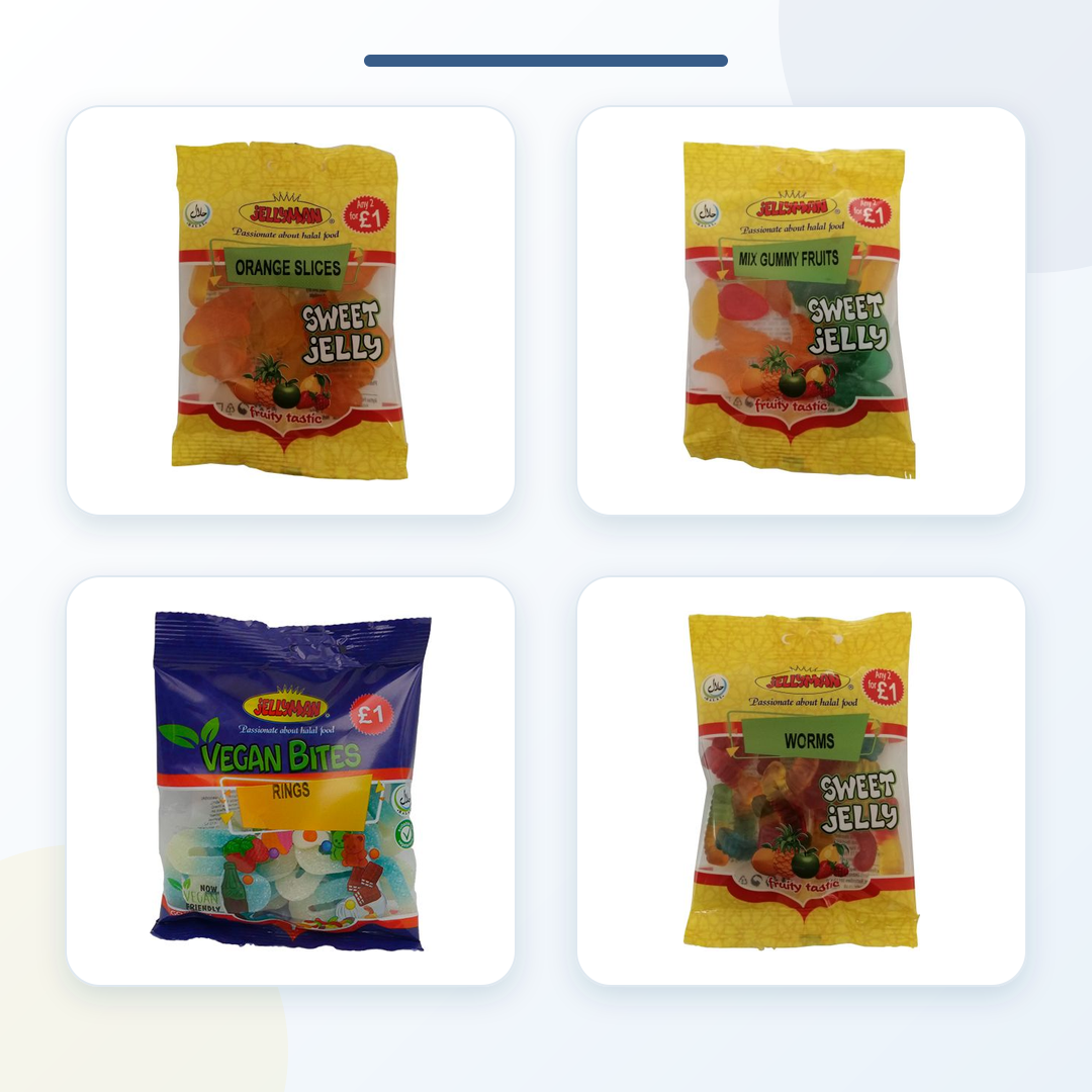 Jellyman Candy Variety Pack – 4 Fruity Gummy Flavours product bundle